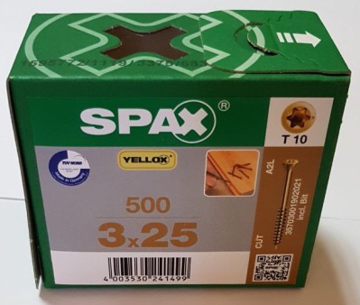 Spax-S 3,0x25 мм 35703001902021 (500 шт/упак) - оцинкованный, Yellox, T10 - вид 1 миниатюра