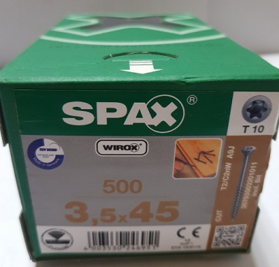 Spax-S 3,5x45 мм 35703503201011 (500 шт/упак) - оцинкованный, Wirox, T20 - вид 1 миниатюра