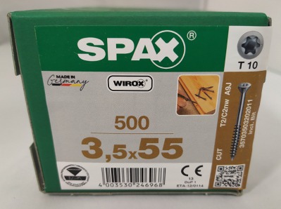 Spax-S 3,5x55 мм 35703503202011 (500 шт/упак) - оцинкованный, Wirox, T10 - вид 1 миниатюра