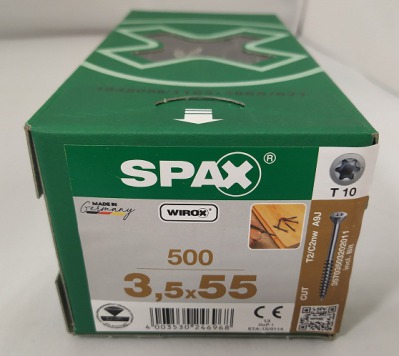 Spax-S 3,5x55 мм 35703503202011 (500 шт/упак) - оцинкованный, Wirox, T10 - вид 3 миниатюра