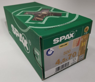 Spax 4,5x70 мм 0541020450705 (500 шт/упак) - оцинкованный, Yellox, T20 - вид 3 миниатюра