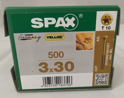 Spax-S 3,0x30 мм 35703001901021 (500 шт/упак) - оцинкованный, Yellox, T10 - вид 3 миниатюра