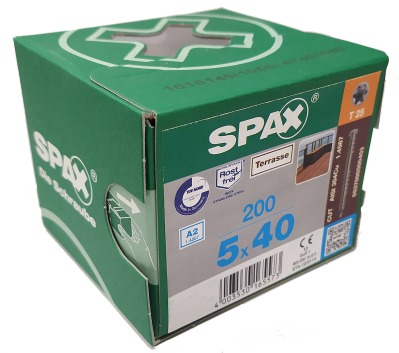 Spax-D для террасной доски 5*40 мм 0537000500403 - нержавейка A2 (200 шт/упак) - вид 3 миниатюра