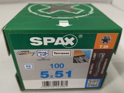 Spax-D 5*51мм 0557000500513 для крепления к алюминию доски до 27 / 31 - 34 мм (100 штук) - нержавейка A2 - вид 3 миниатюра