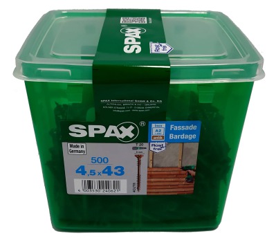Spax для фасадов 4,5x43 мм 4547140450439 (500 шт/упак.) - двойная резьба, A2 - вид 1 миниатюра
