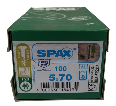 Spax для фасадов 5,0x70 мм 25170005007021 / 0517000500703 (100 шт/упак.) A2 - вид 1 миниатюра