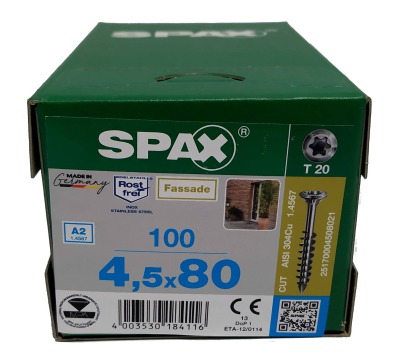 Spax для фасадов 4,5x80 мм 25170004508021 (100 шт/упак.) A2 - вид 1 миниатюра