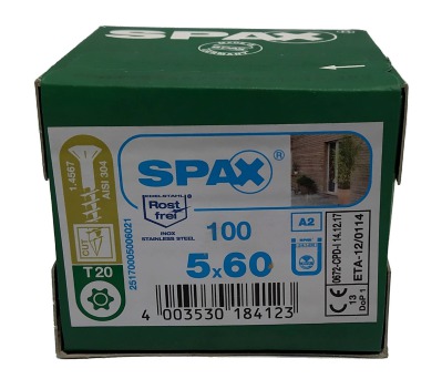 Spax для фасадов 5,0x60 мм 25170005006021/0517000500603 (100 шт/упак.) A2 - вид 1 миниатюра