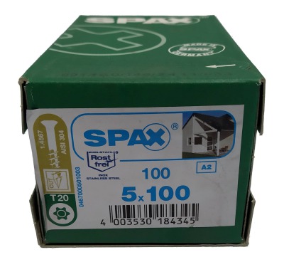 Spax для фасадов 5,0x100 мм 0467000501003 (100 шт/упак.) - малая головка, A2 - вид 1 миниатюра