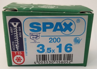 Spax 3,5x16 мм 1197000350163 (200 шт/упак.) - вид 1 миниатюра