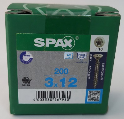 Spax 3,0x12 мм 1197000300123 (200 шт/упак.) - вид 1 миниатюра