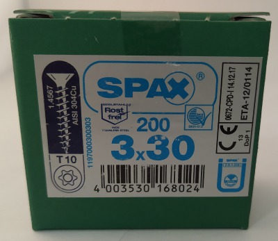 Spax 3,0x30 мм 1197000300303 (200 шт/упак.) - вид 1 миниатюра