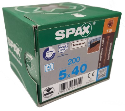 Spax-D для террасной доски 5,0*40мм 0537900500403 - нержавейка A2 покрытие антик (200 шт/упак) - вид 3 миниатюра