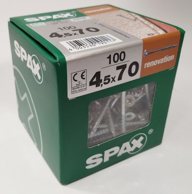 Spax 4,5x70 мм 4541010450705 (100 шт/упак) - оцинкованный, Wirox, T20 - вид 3 миниатюра